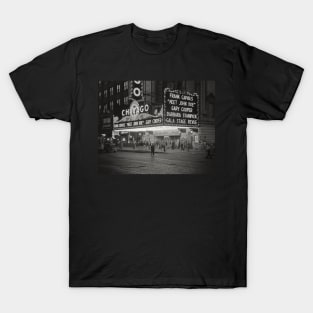 The Chicago Theater at Night, 1941. Vintage Photo T-Shirt